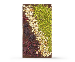 Fındık & Fıstık & Böğürtlen Parçacıklı Tablet Çikolata 100gr
